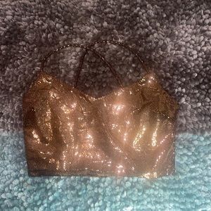 Gold sequin crop top